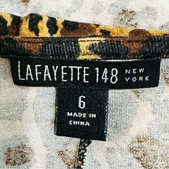 Lafayette 148 Animal Leopard Print Dress Sz 6 - Picture 2 of 6